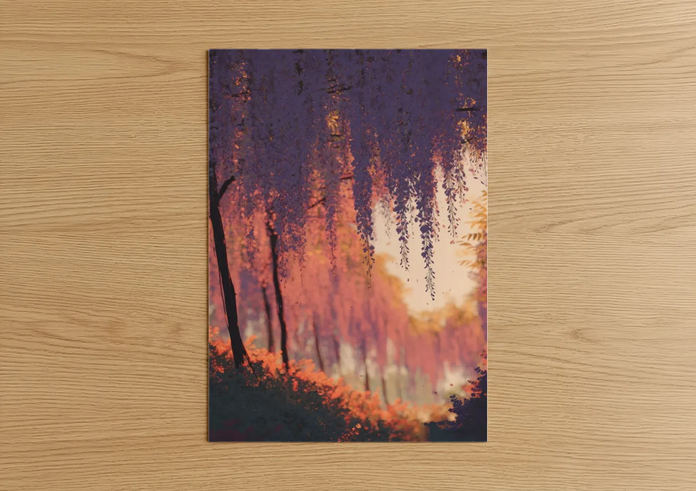 Wisteria Sunset Golden Hour Landscape Wall Art