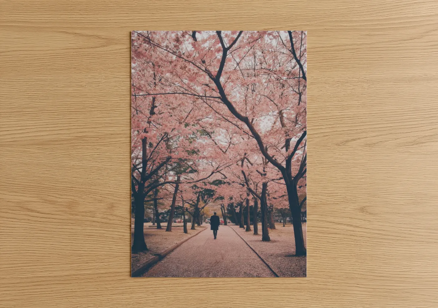 Cherry Blossom Tree Lined Path Wall Art