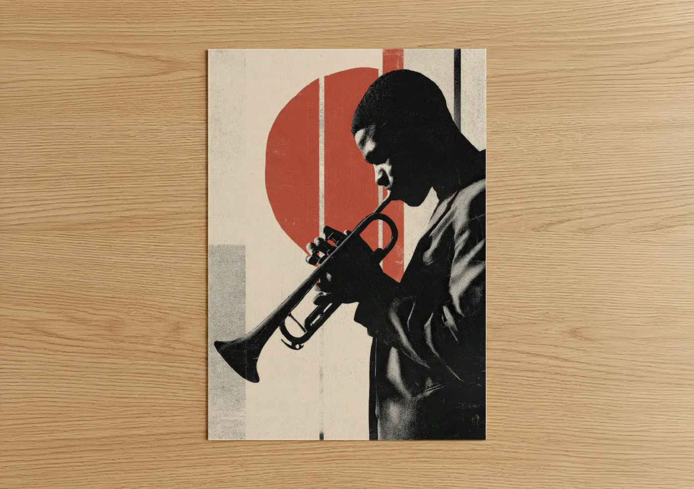 Jazz Trumpeter Art Deco Silhouette Wall Art