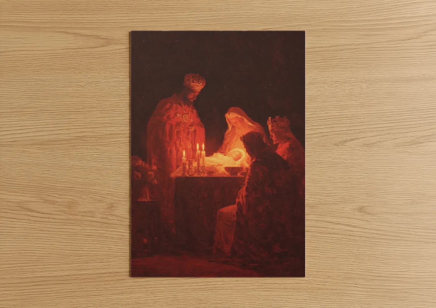 Nativity Scene Candlelit Epiphany Wall Art