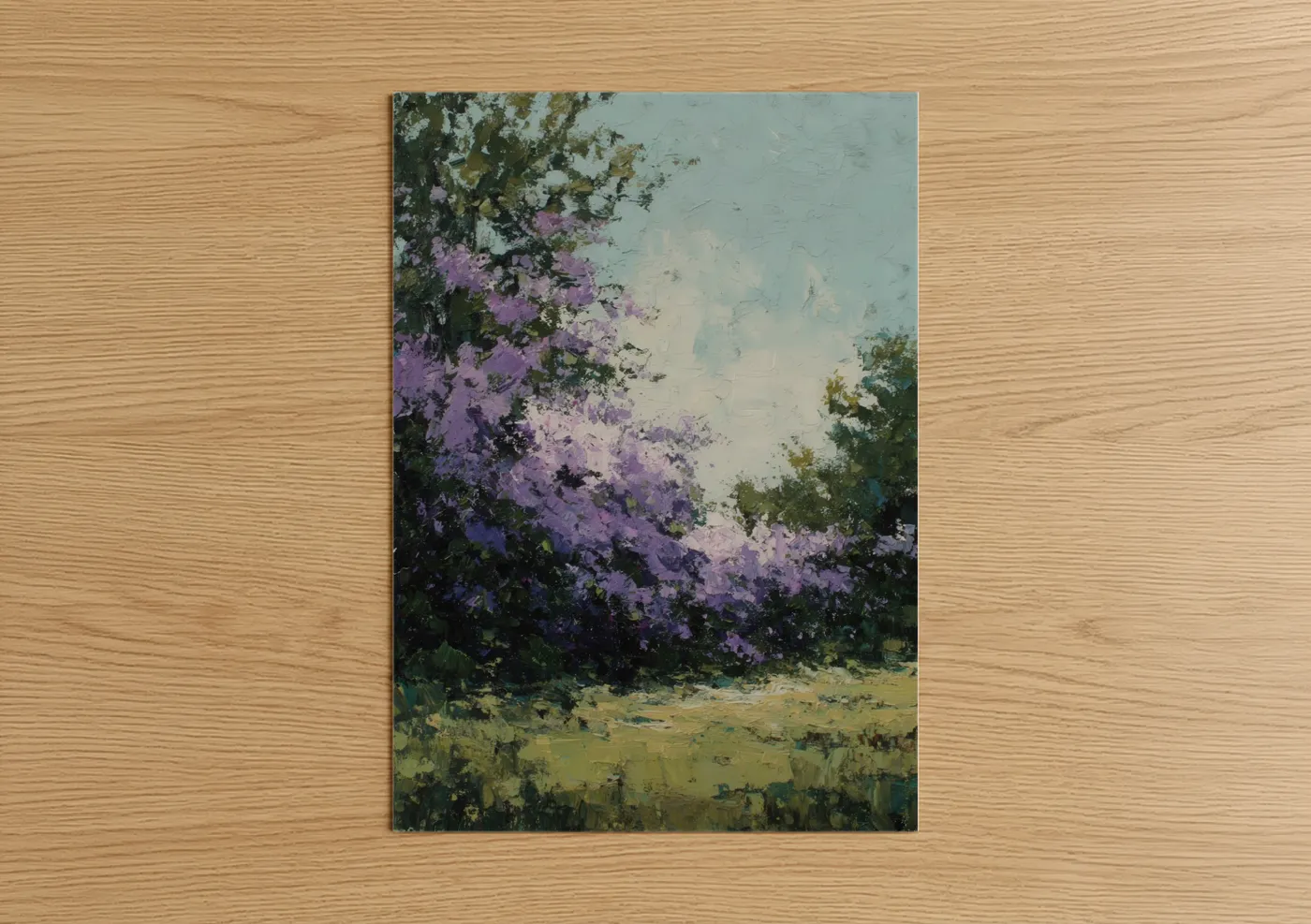 Purple Lilac Garden Impressionist Painting Wall Art