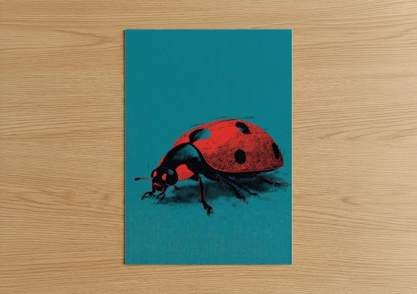 Crimson Ladybug Pop Art Illustration Wall Art
