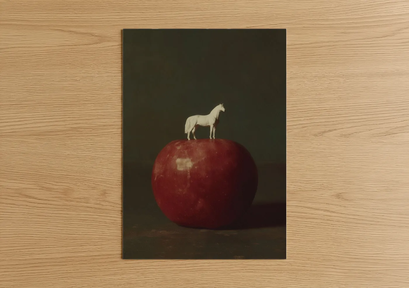 Miniature Horse Red Apple Surreal Wall Art