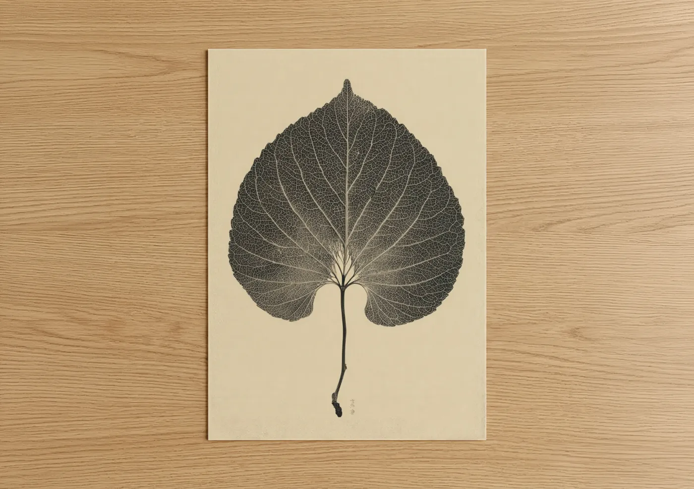 Skeletal Linden Leaf Botanical Art Wall Art