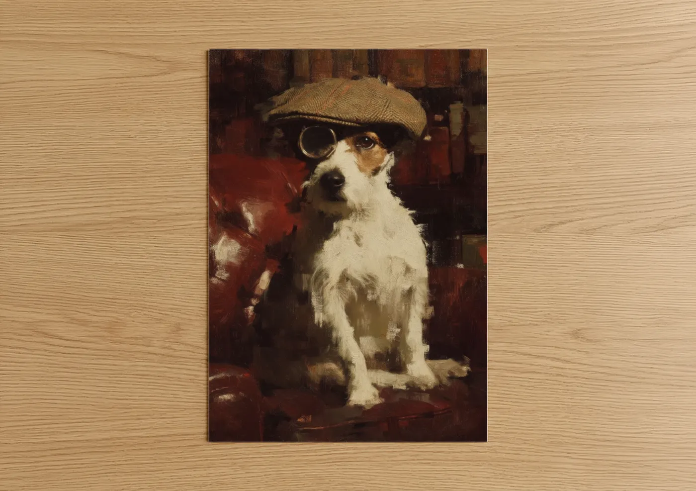 Dapper Terrier with Vintage Hat and Monocle Wall Art