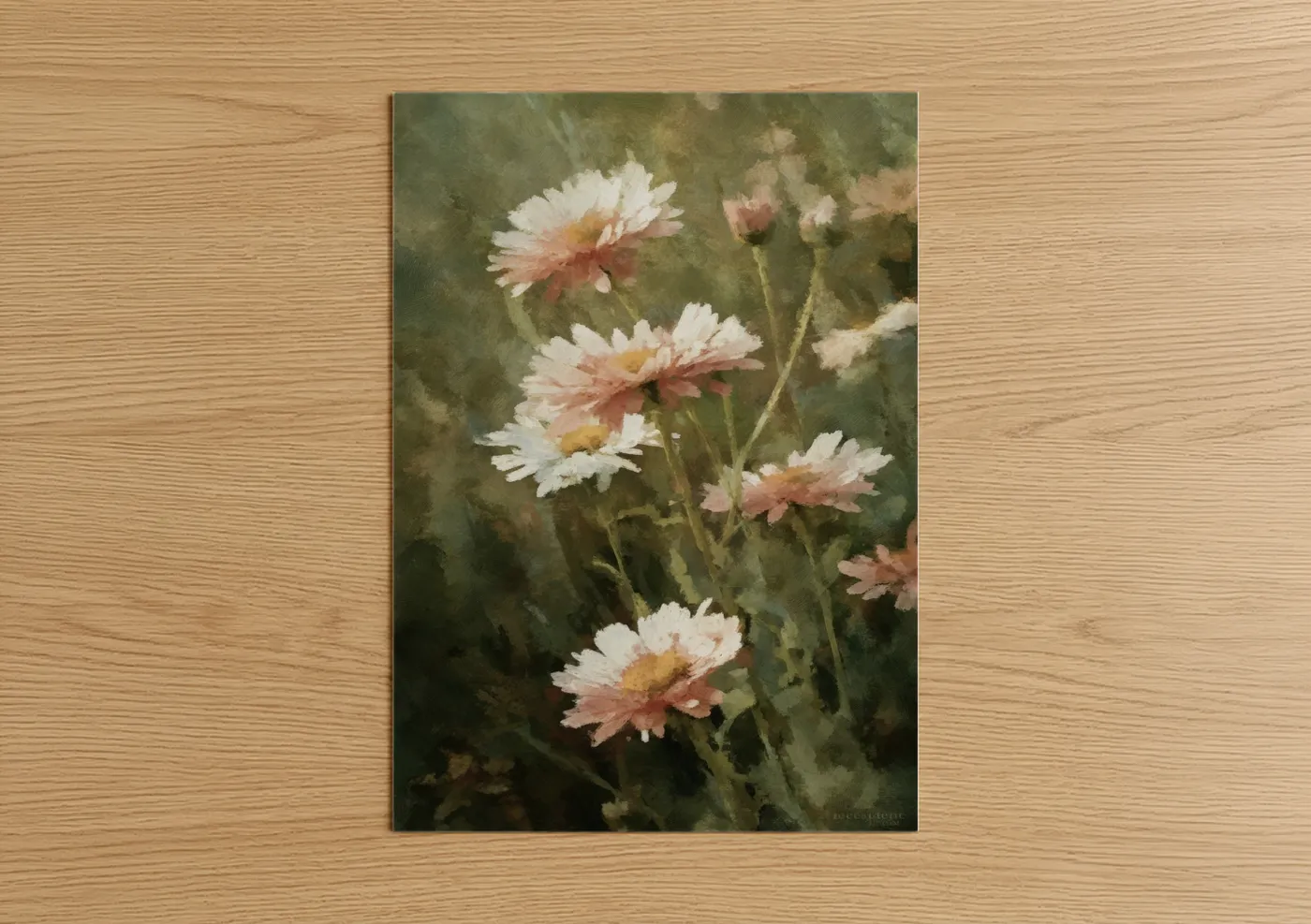 Blush Daisy Garden Watercolor Floral Wall Art