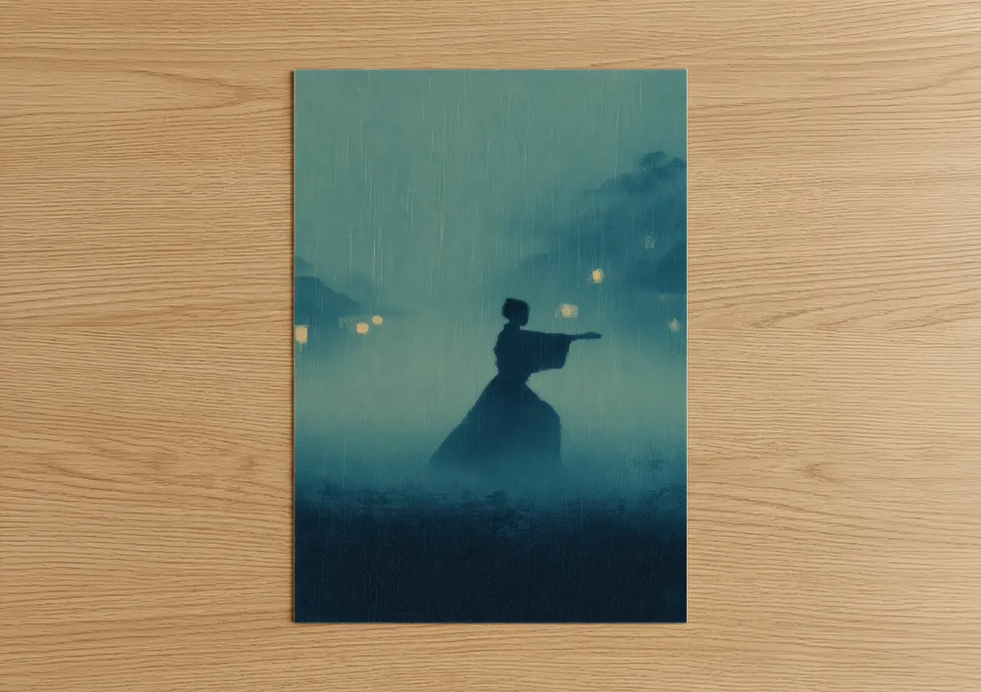 Rainy Aikido Warrior Contemplative Wall Art