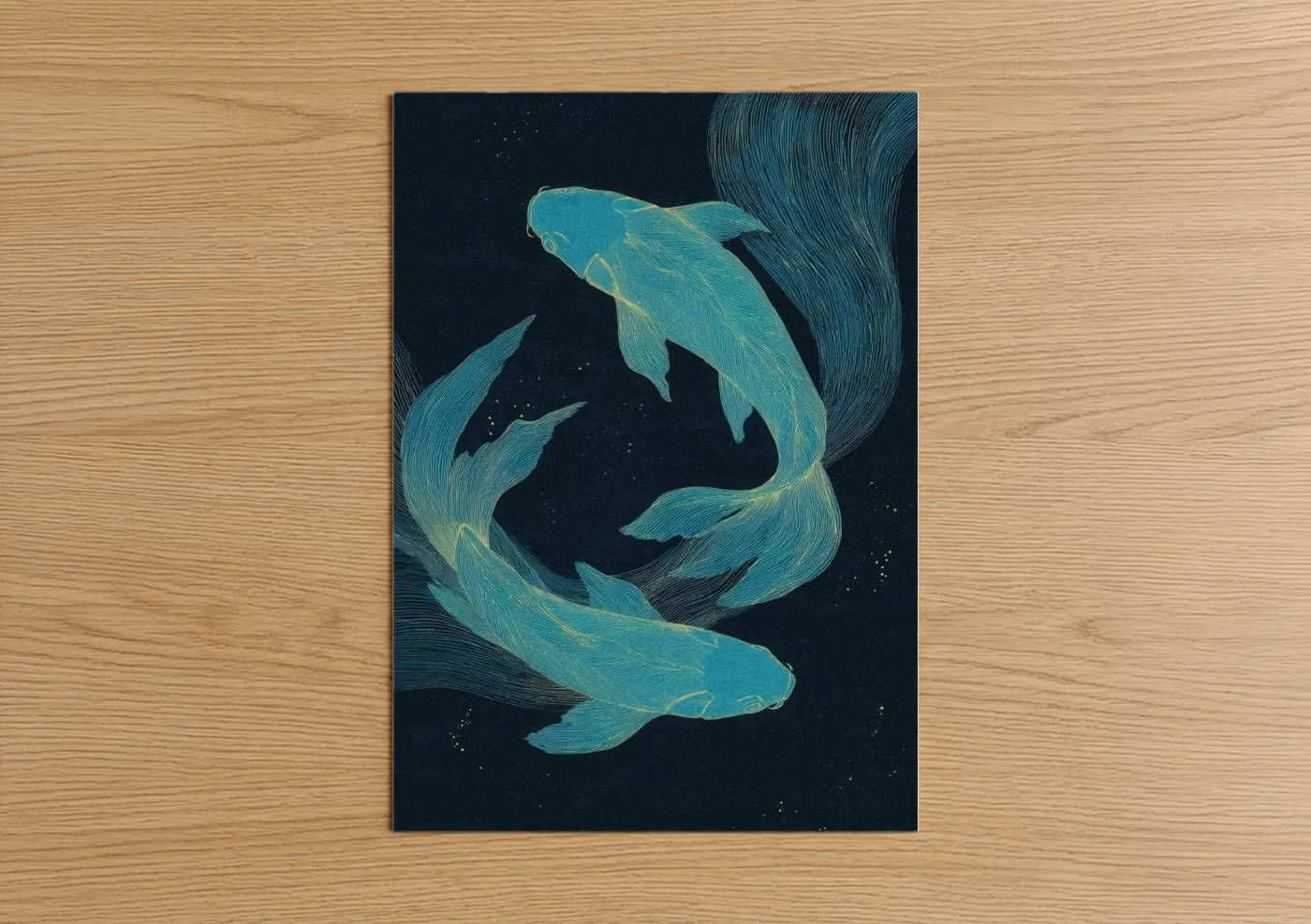 Celestial Pisces Zodiac Constellation Art Wall Art