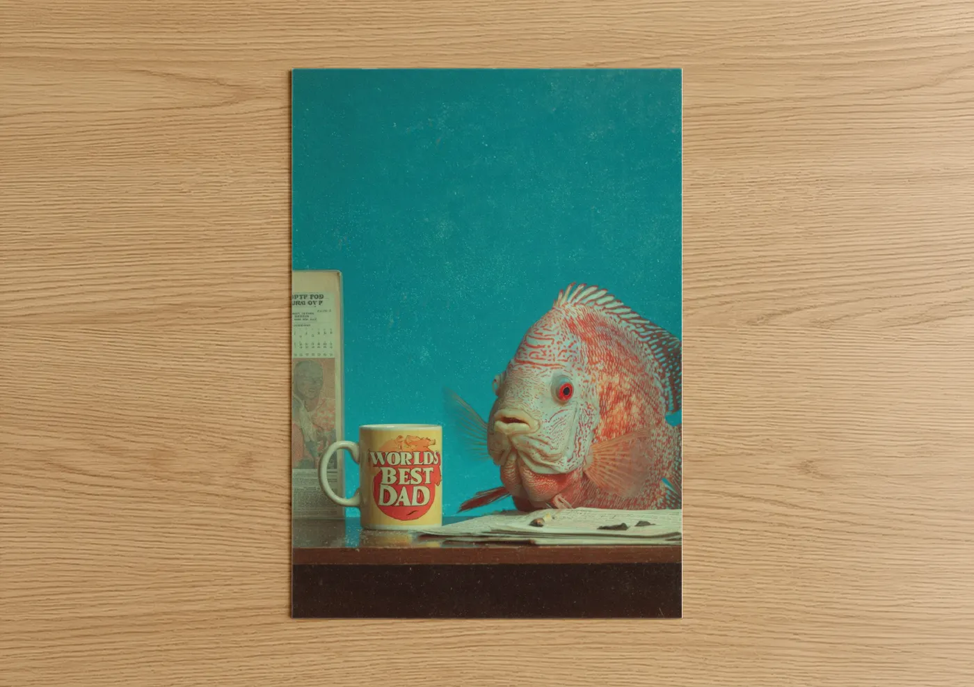 Retro Discus Fish Vintage Collage Wall Art