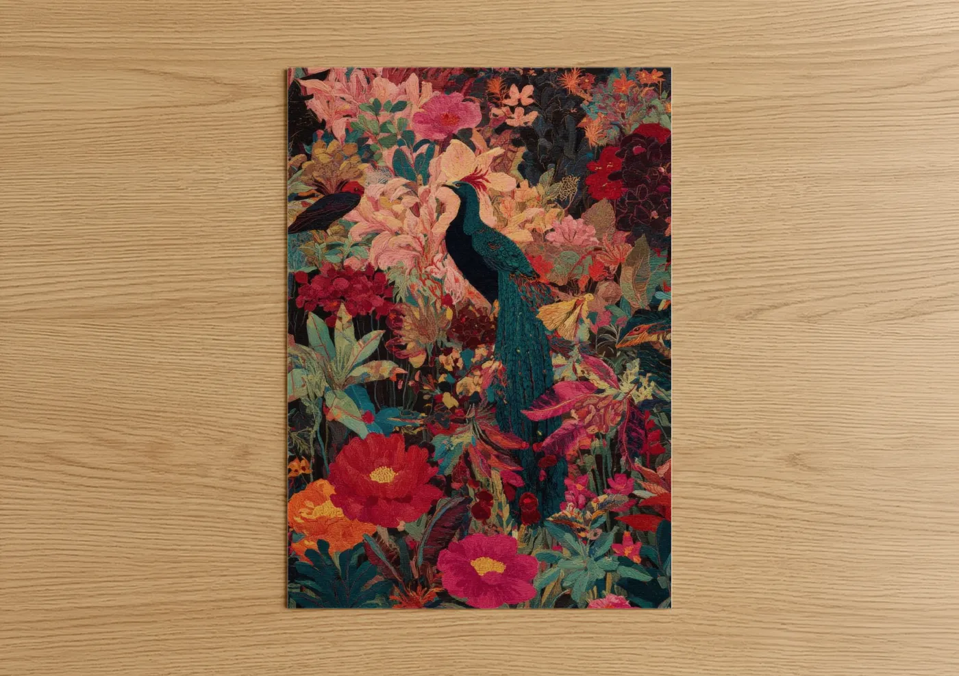 Jeweled Phoenix Garden Floral Wall Art