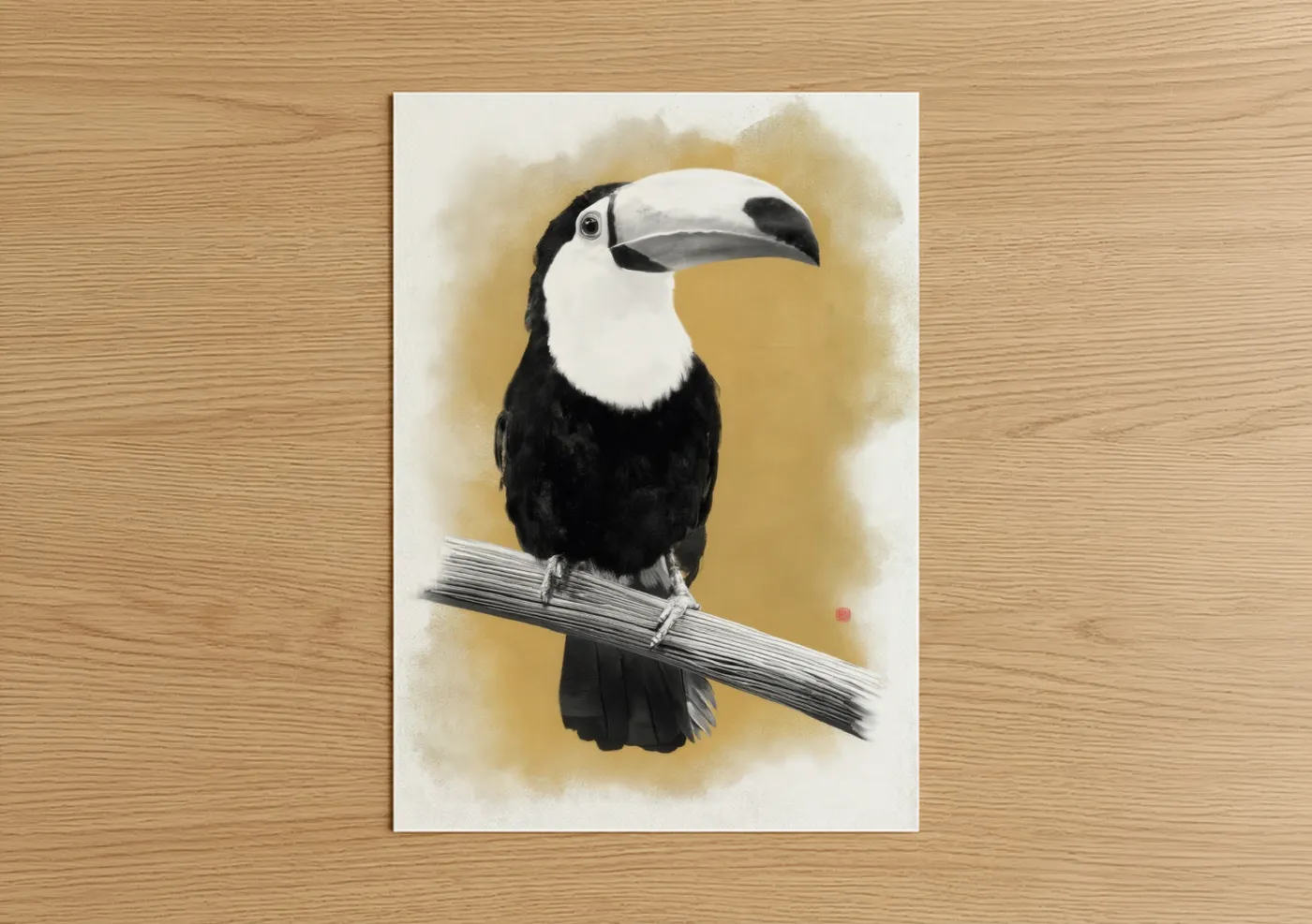 Elegant Black Toucan Wildlife Wall Art