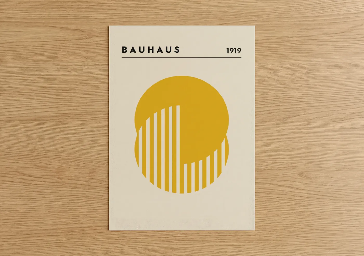 Golden Bauhaus Abstract Geometric 1919 Wall Art