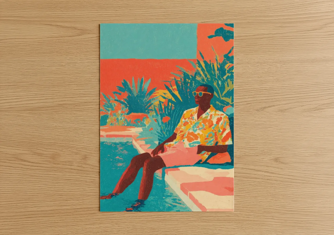 Tropical Menswear Poolside Fashion Wall Art