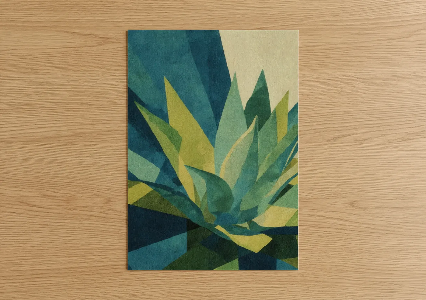 Geometric Succulent Art Minimalist Wall Art