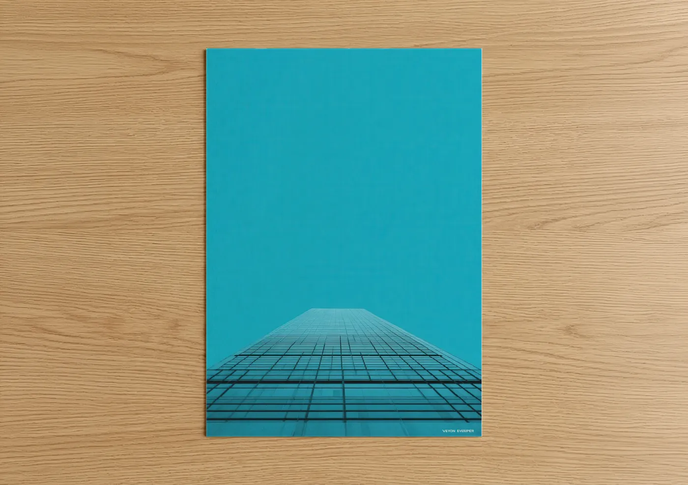 Modern Turquoise Skyscraper Architecture Wall Art