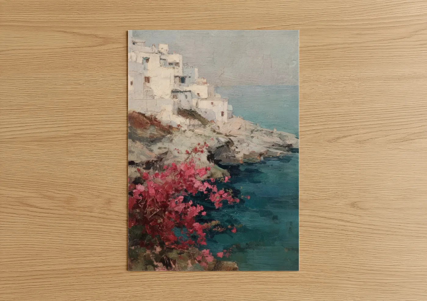 Mediterranean Island Pink Bougainvillea Wall Art