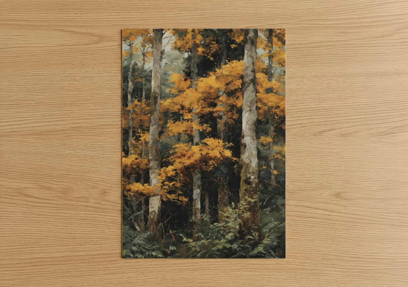 Golden Kauri Forest Autumn Woodland Wall Art