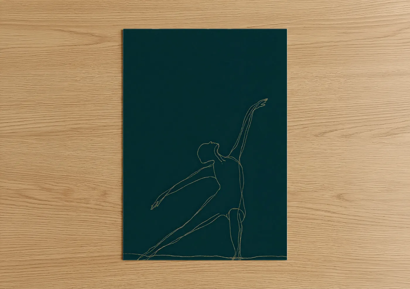 Golden Yoga Stretch Line Wall Art