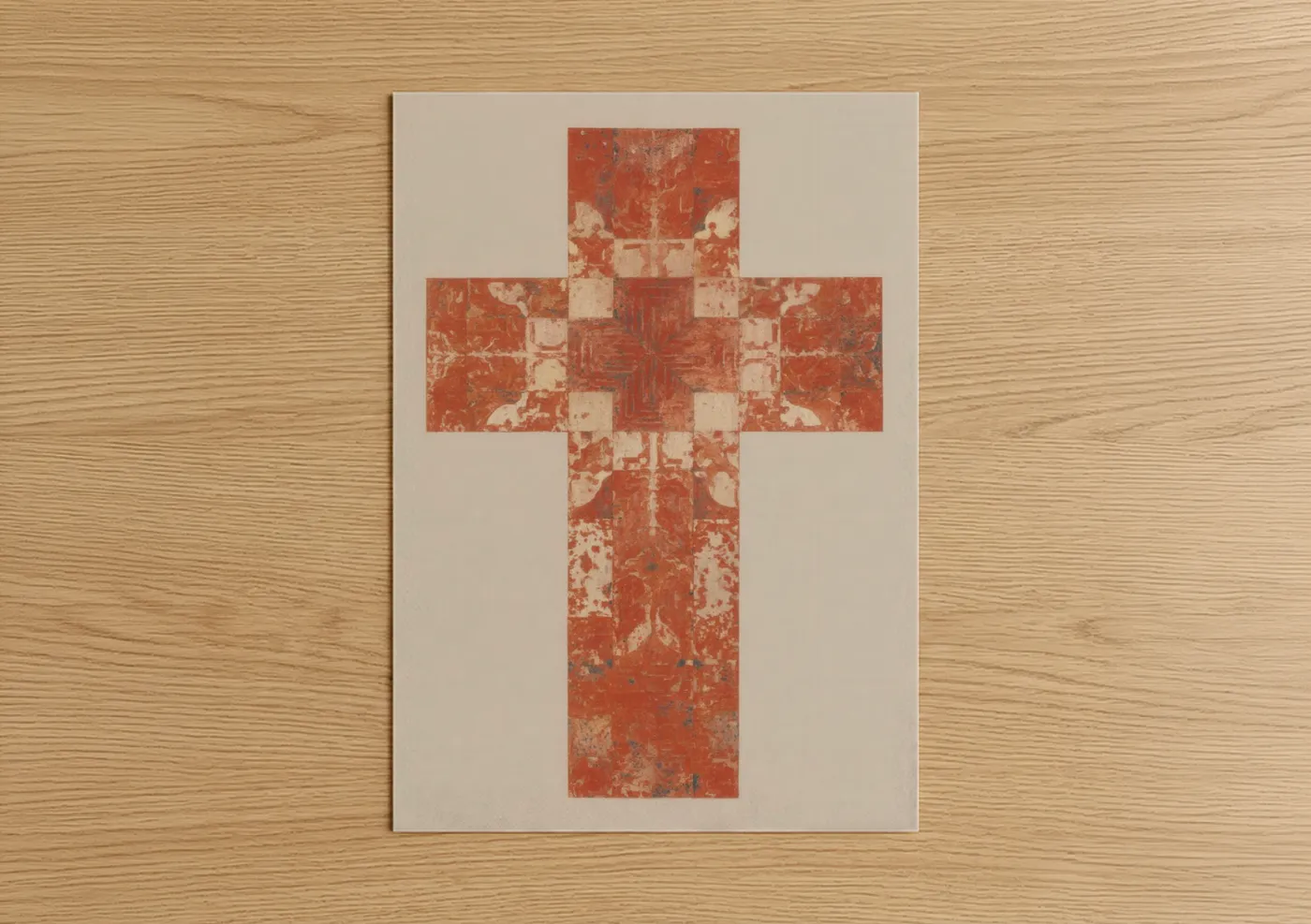 Rustic Christian Cross Distressed Artwork Wall Art
