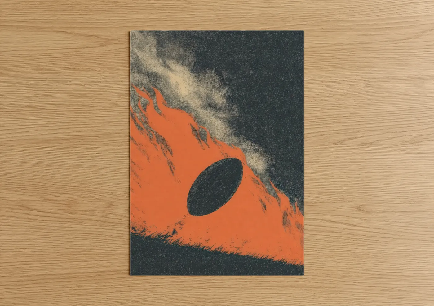 Fiery Rugby Impact Abstract Sports Wall Art