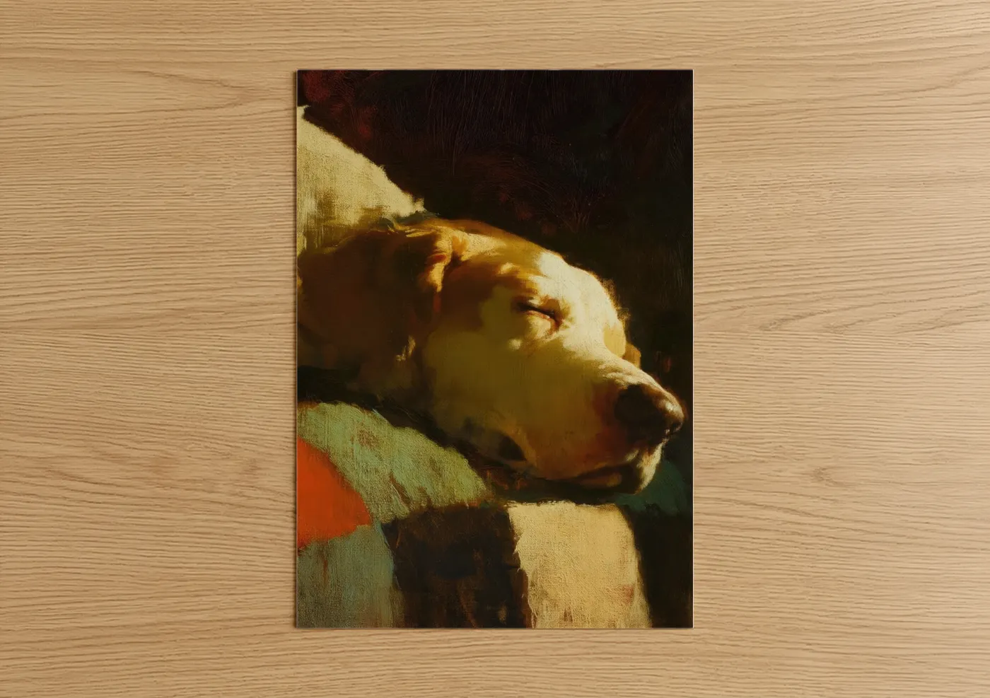 Golden Spaniel Portrait Oil Painting Wall Art