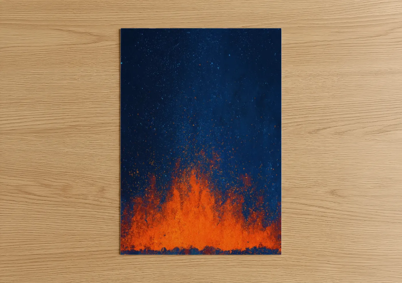 Cosmic Fireplace Abstract Fire Wall Art