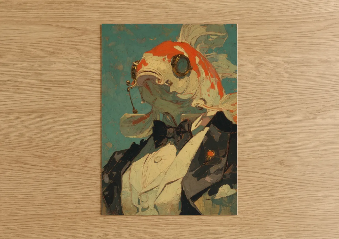 Steampunk Koi Fish Vintage Wall Art