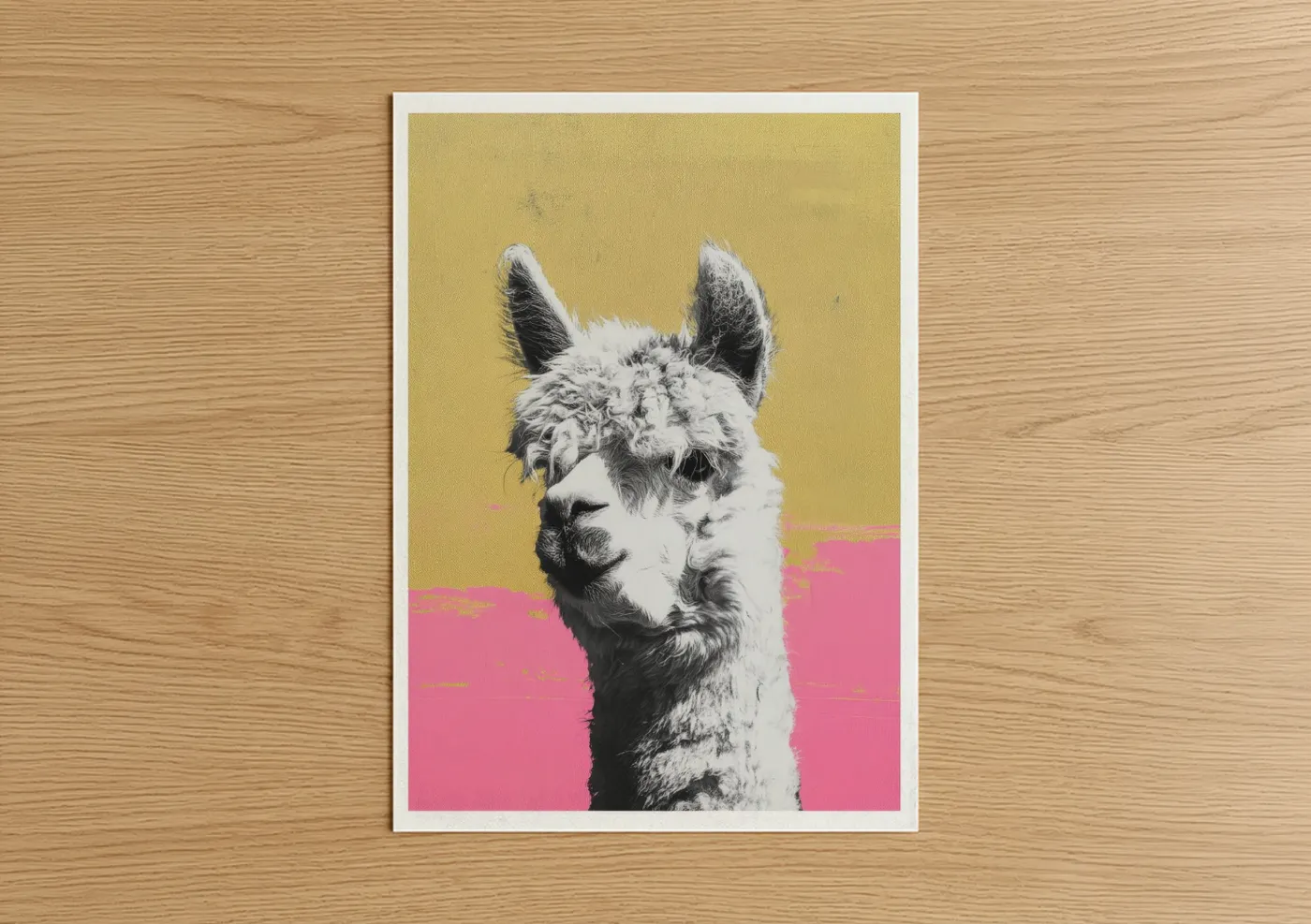 Quirky Alpaca Portrait Pop Wall Art