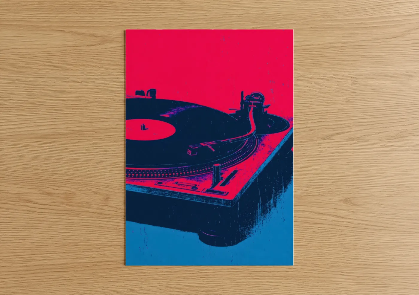 Neon Turntable Vinyl Music Equipment Wall Art