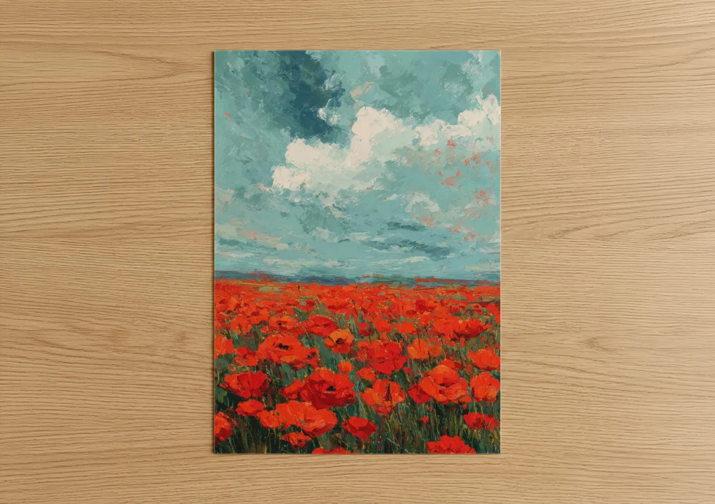Crimson Poppy Field Veterans Day Wall Art