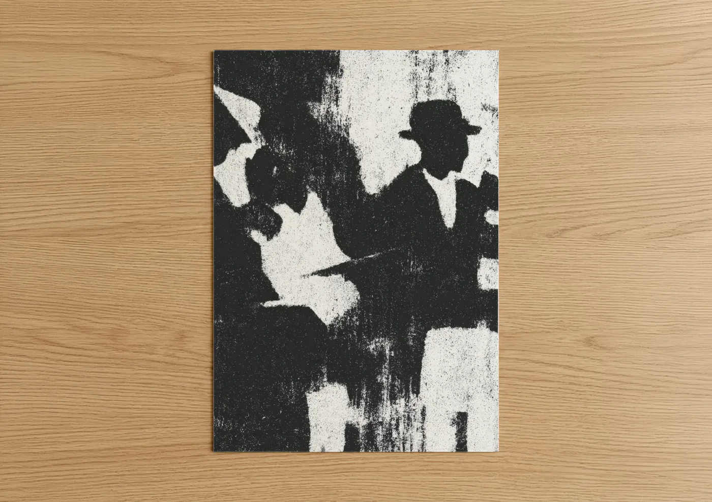 Jazz Silhouettes Vintage Black White Wall Art