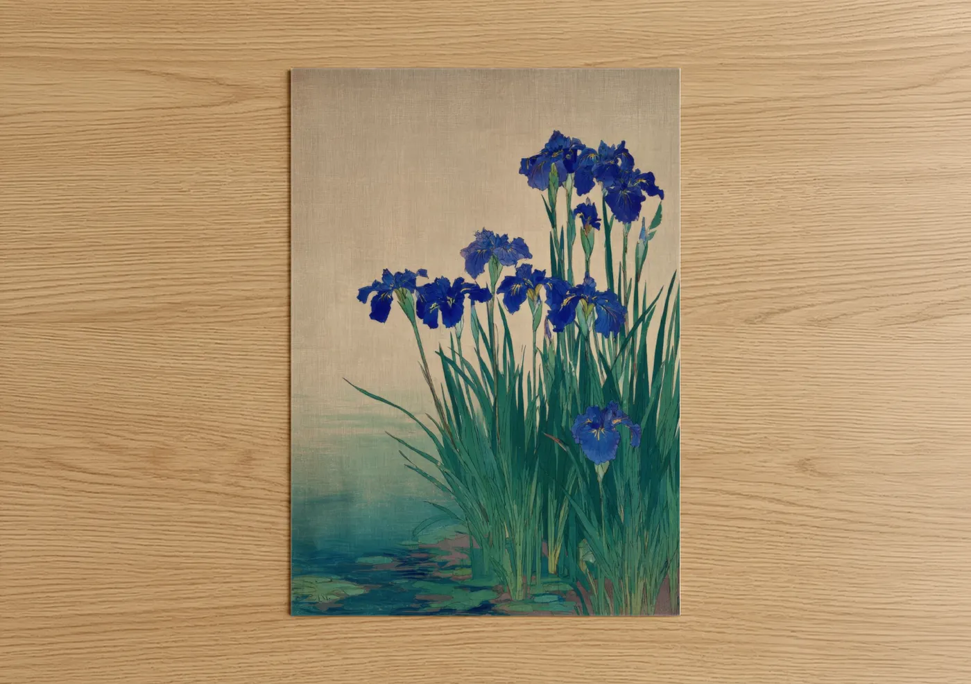 Blue Iris Flowers Botanical Wall Art