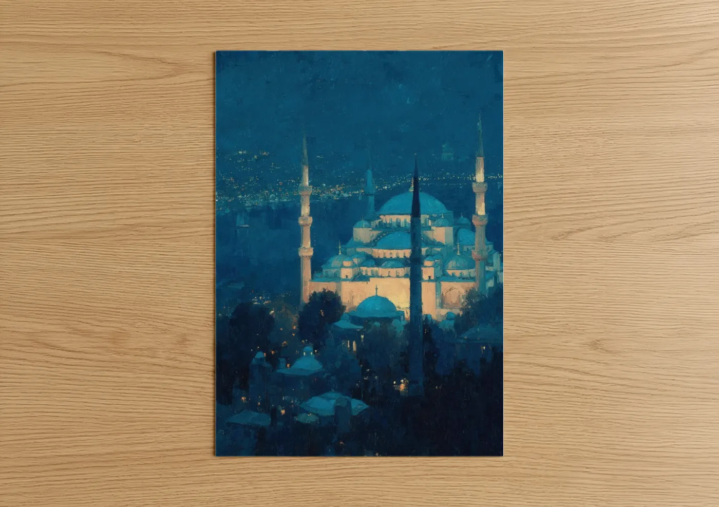 Istanbul Mosque Twilight Cityscape Wall Art