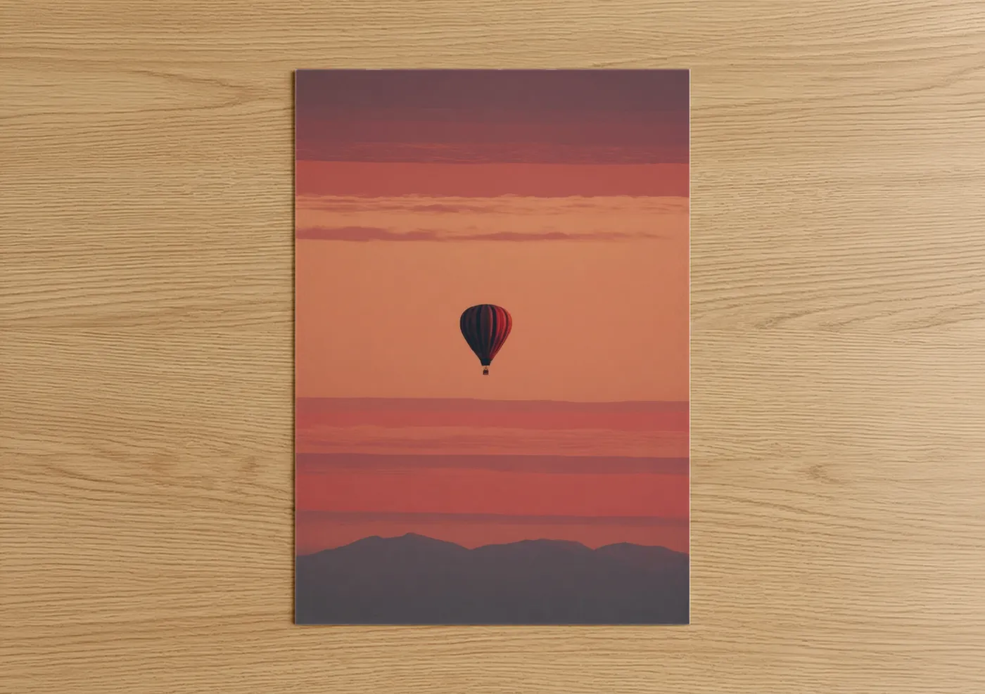 Hot Air Balloon Sunset Sky Wall Art