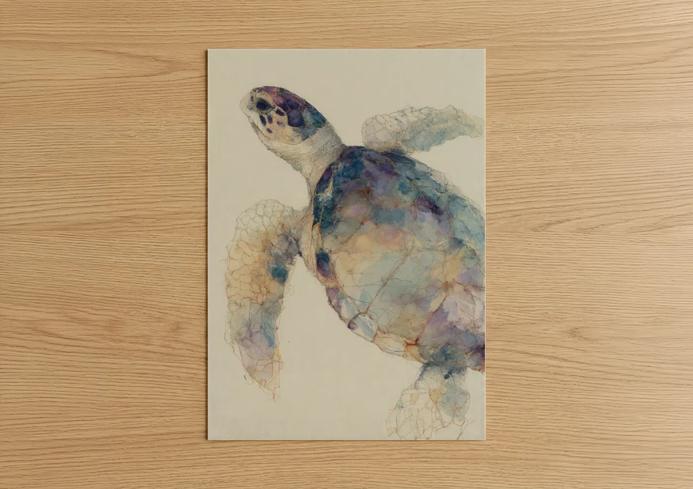 Watercolor Sea Turtle Art Print Wall Art