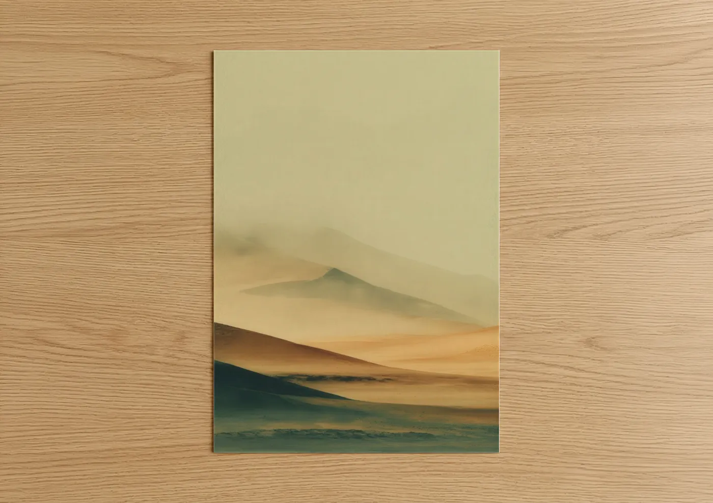 Misty Desert Dune Layers Minimalist Wall Art