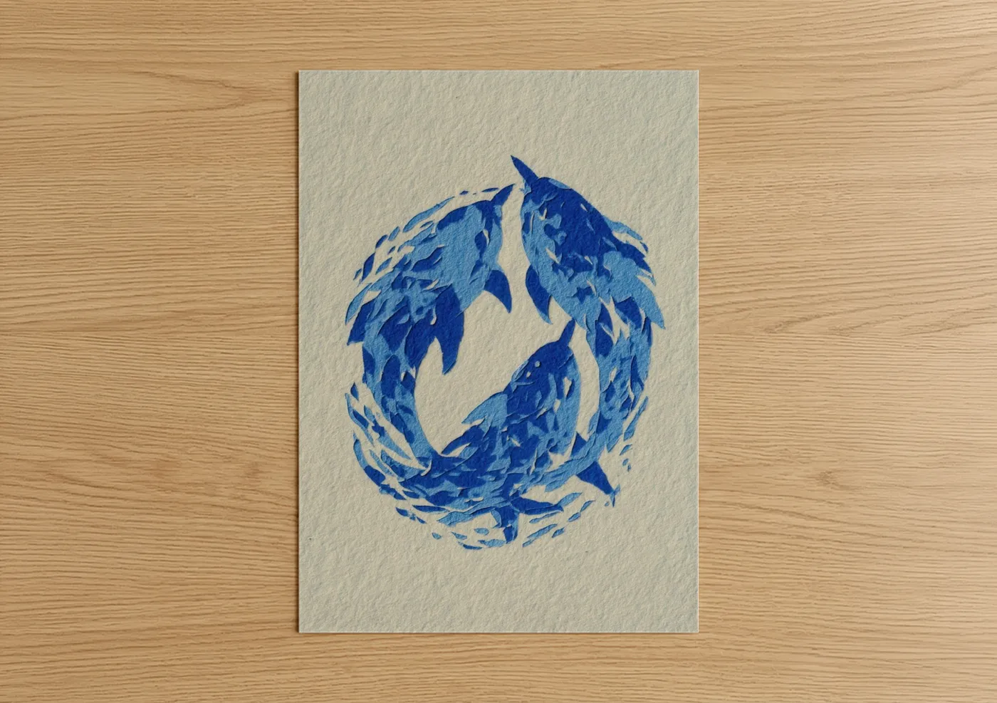 Blue Spiral Narwhal Watercolor Wall Art