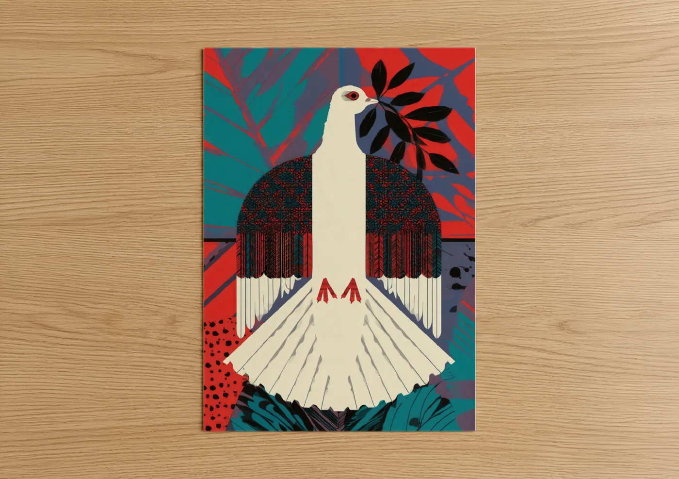 Geometric Dove Modern Art Print Wall Art