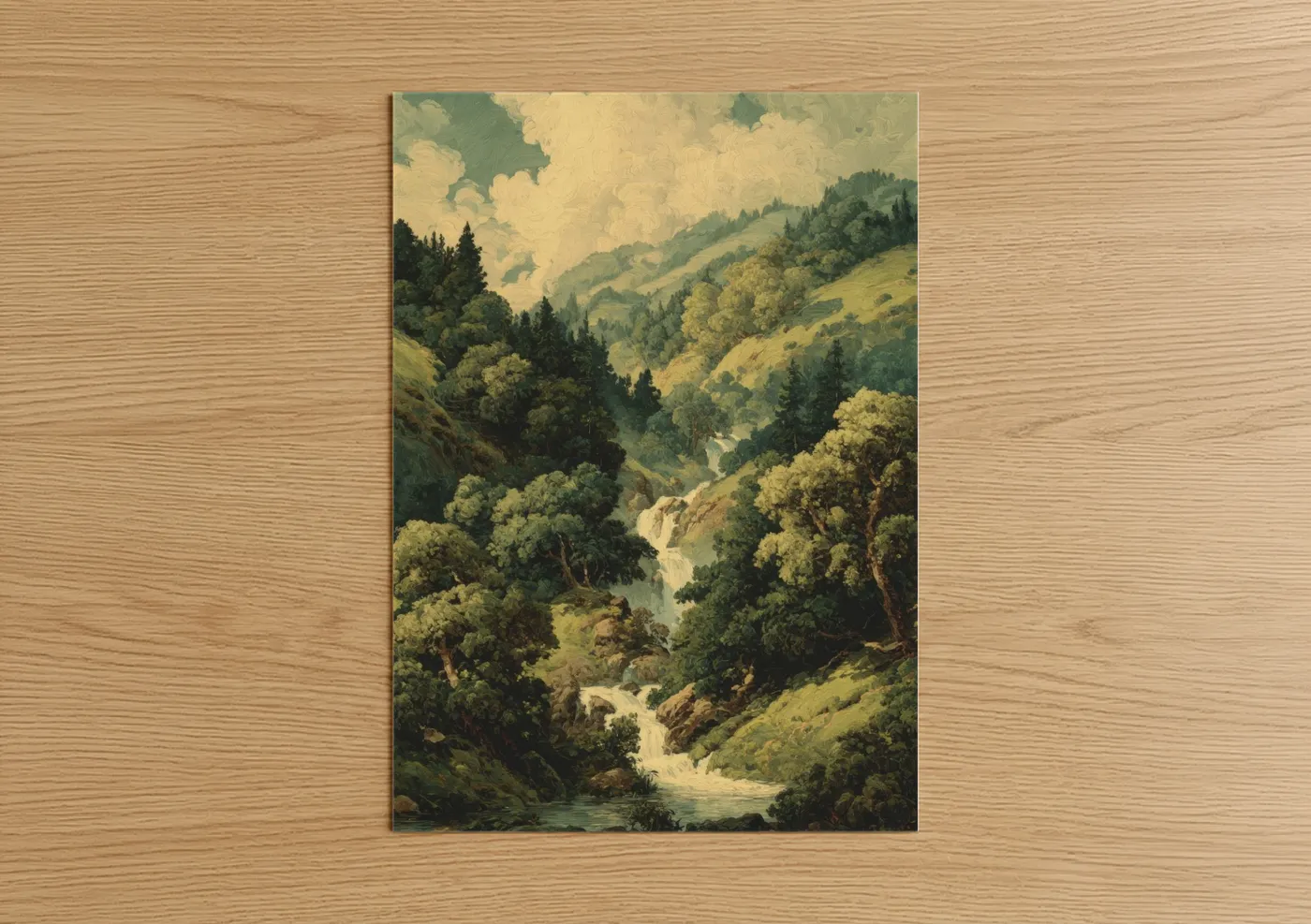 Alpine Valley Stream Landscape Nature Wall Art