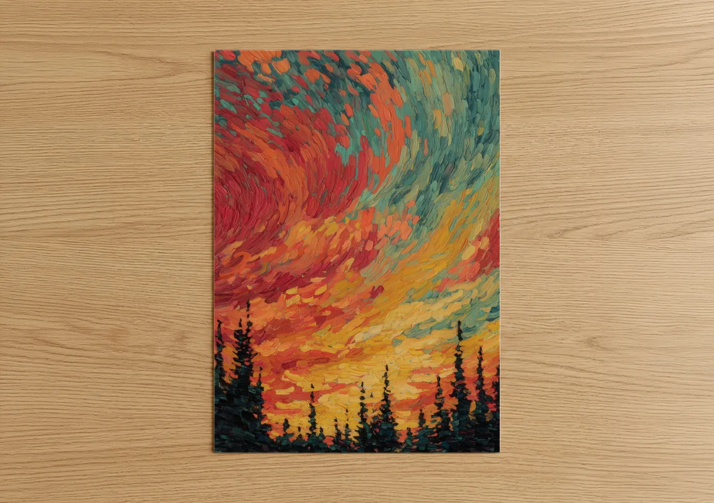 Crimson Aurora Borealis Northern Lights Wall Art