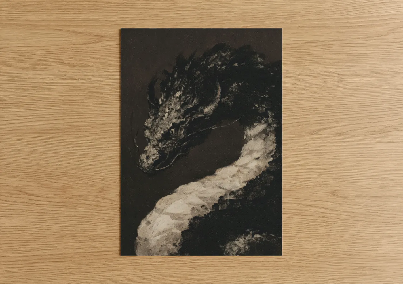 Coiled Basilisk Mythical Creature Wall Art