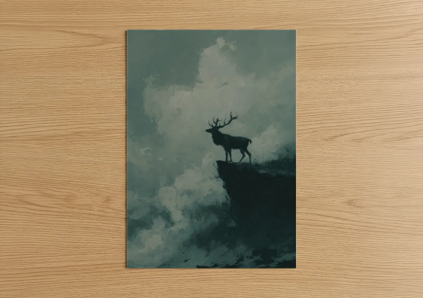 Majestic Elk on Mountain Peak Wall Art