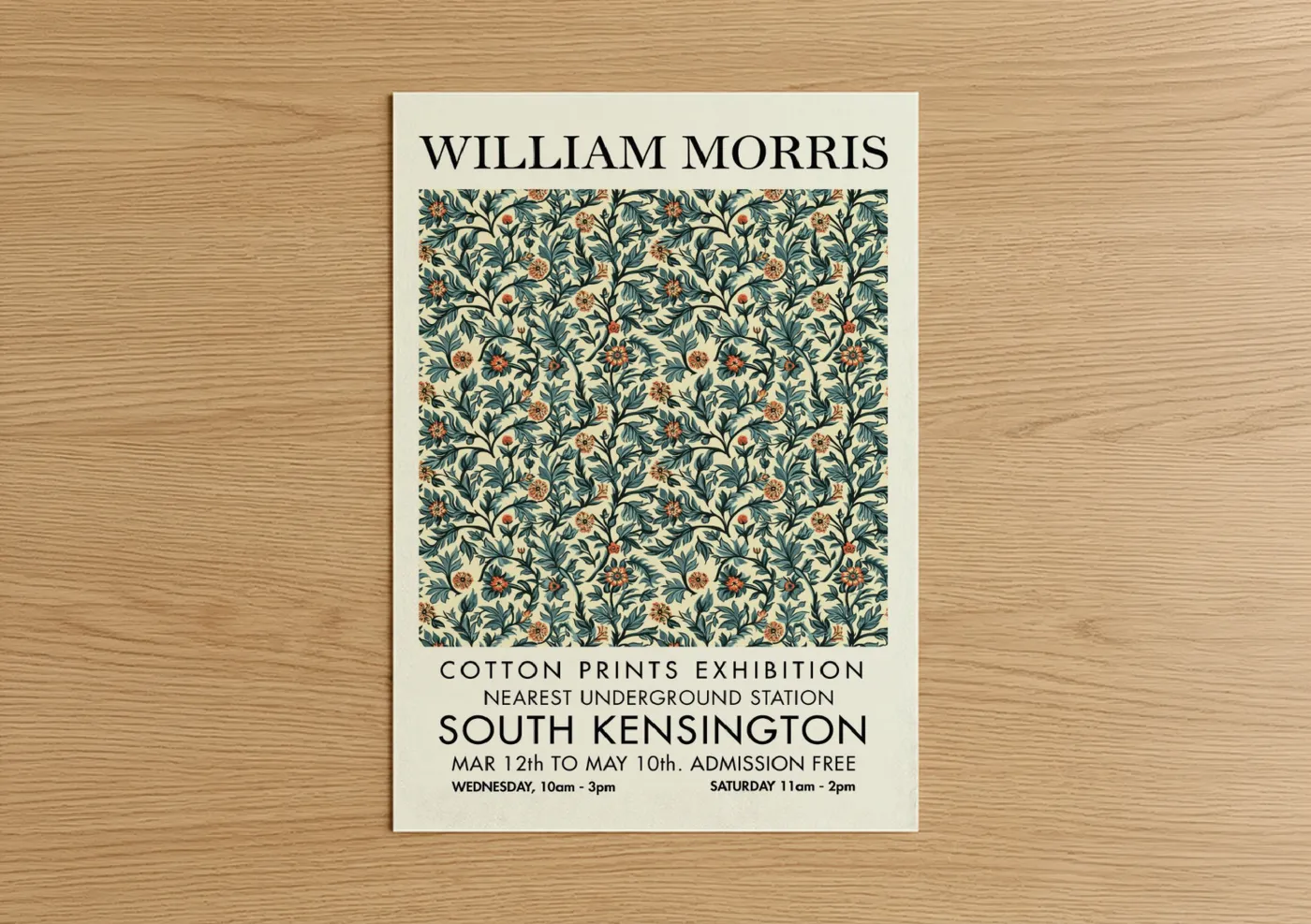 William Morris Floral Pattern Design Wall Art