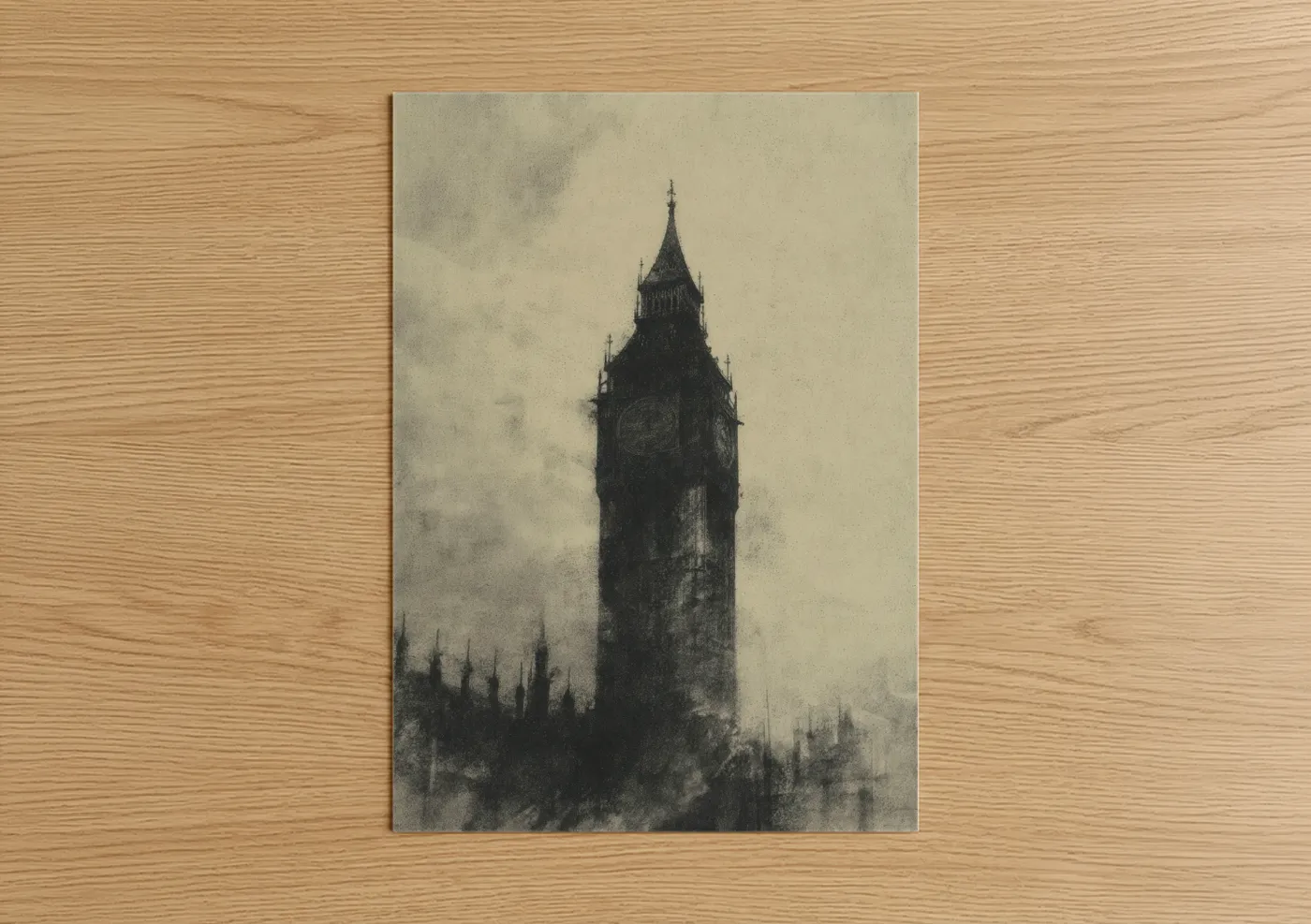 Big Ben Clock Tower Foggy London Wall Art