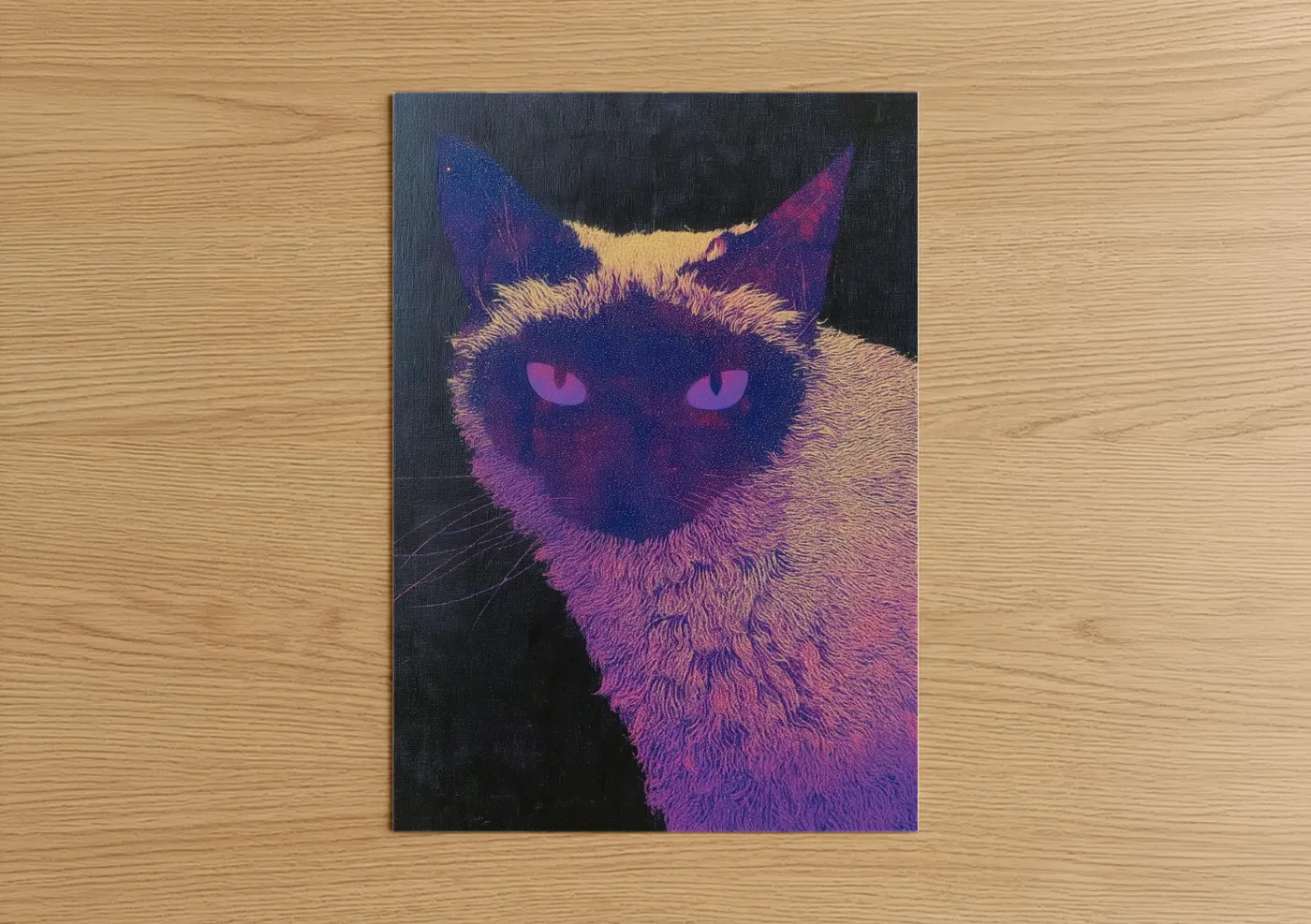 Neon Mystic Cat Pop Art Portrait Wall Art