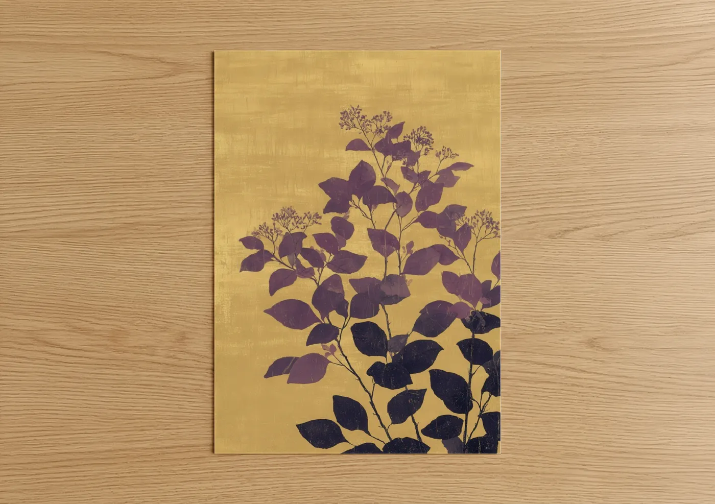 Purple Violets Botanical Illustration Wall Art