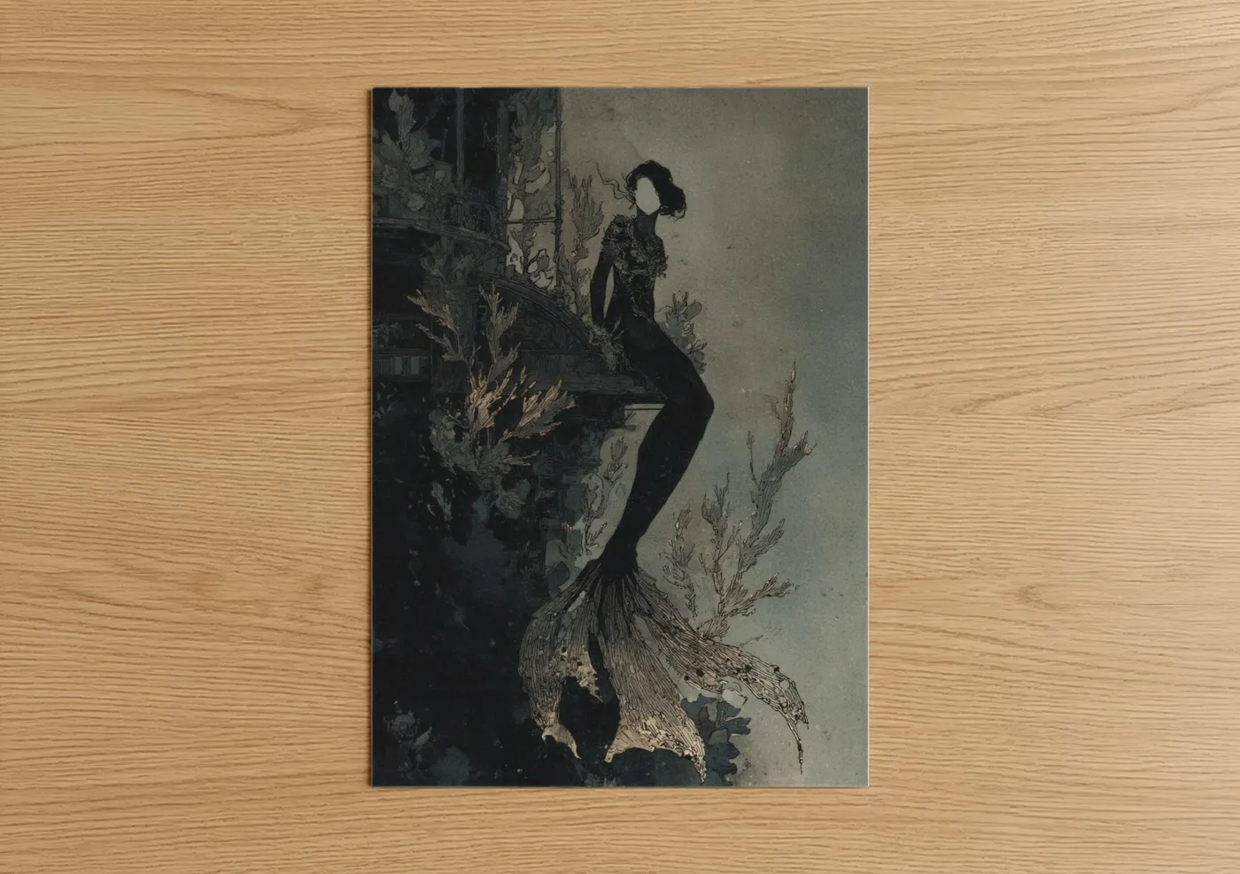 Ethereal Mermaid Fantasy Illustration Wall Art