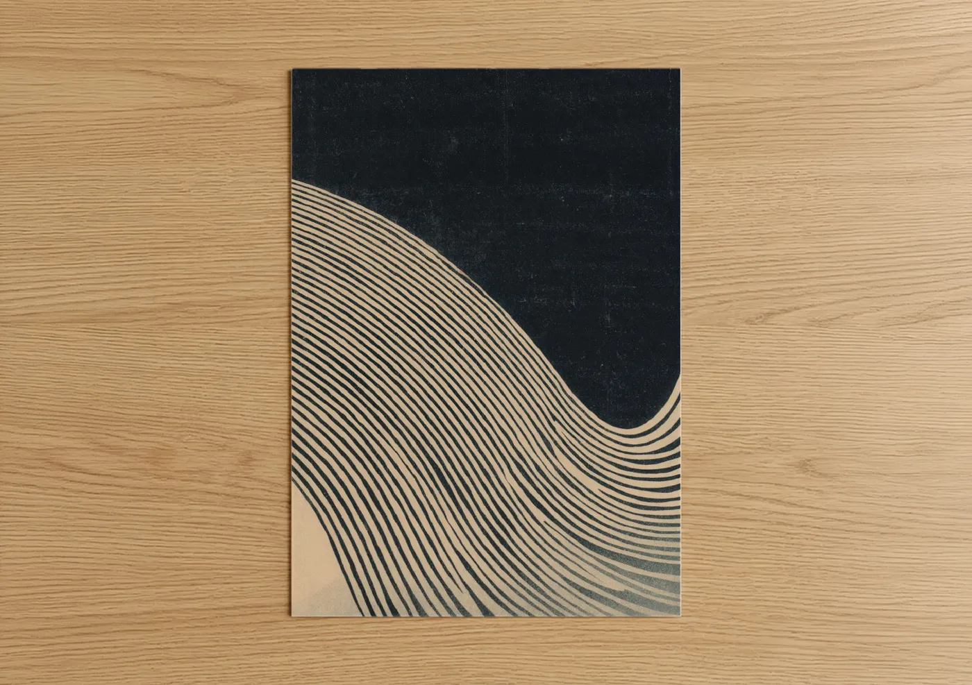 Vinyl Record Wave Line Art Illustration Wall Art