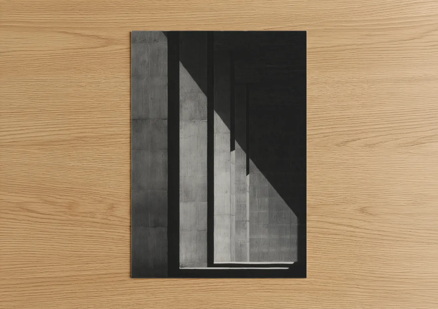 Monumental Columns Geometric Shadows Wall Art