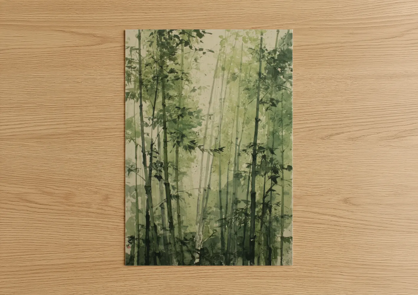 Misty Forest Grove Watercolor Wall Art